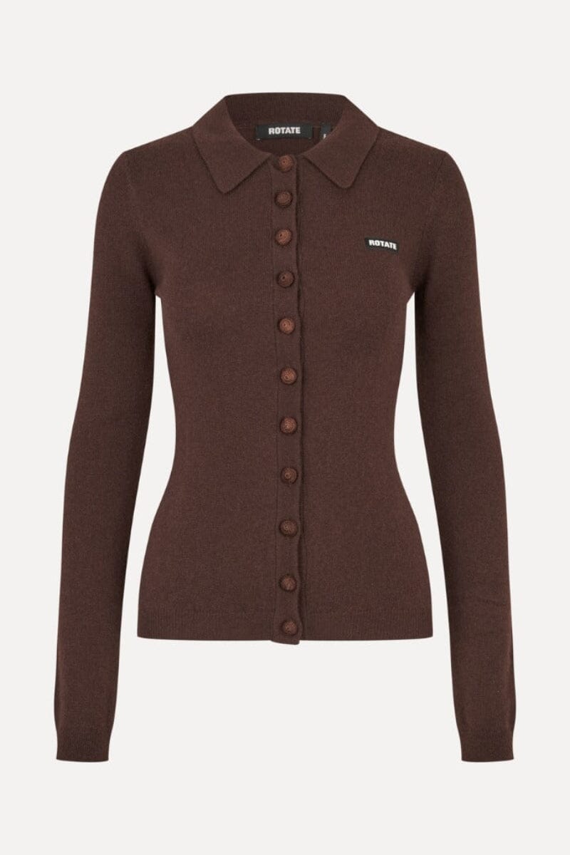 Rotate - Knitted Polo Top 1166801667 - 1667 Molé Strikbluser 