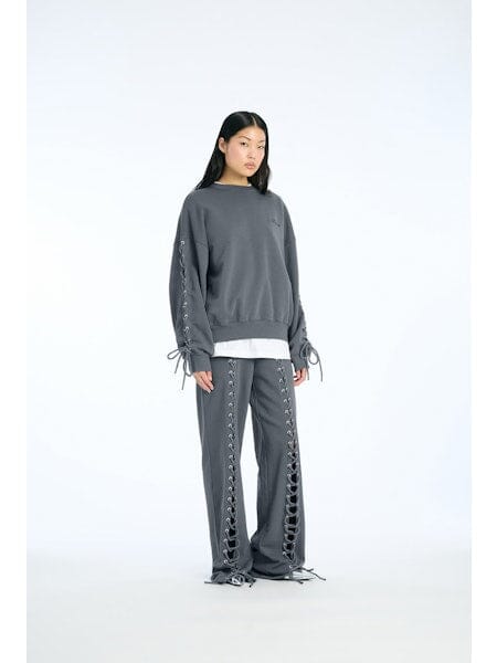 Rotate - Lacing Sweatpants 1143891205 - 1205 Gray Pinstripe Bukser 