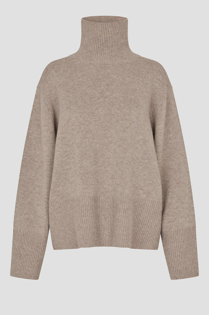 Second Female - Alpha Knit T-Neck 59195 - 6138 Fallen Rock Strikbluser 