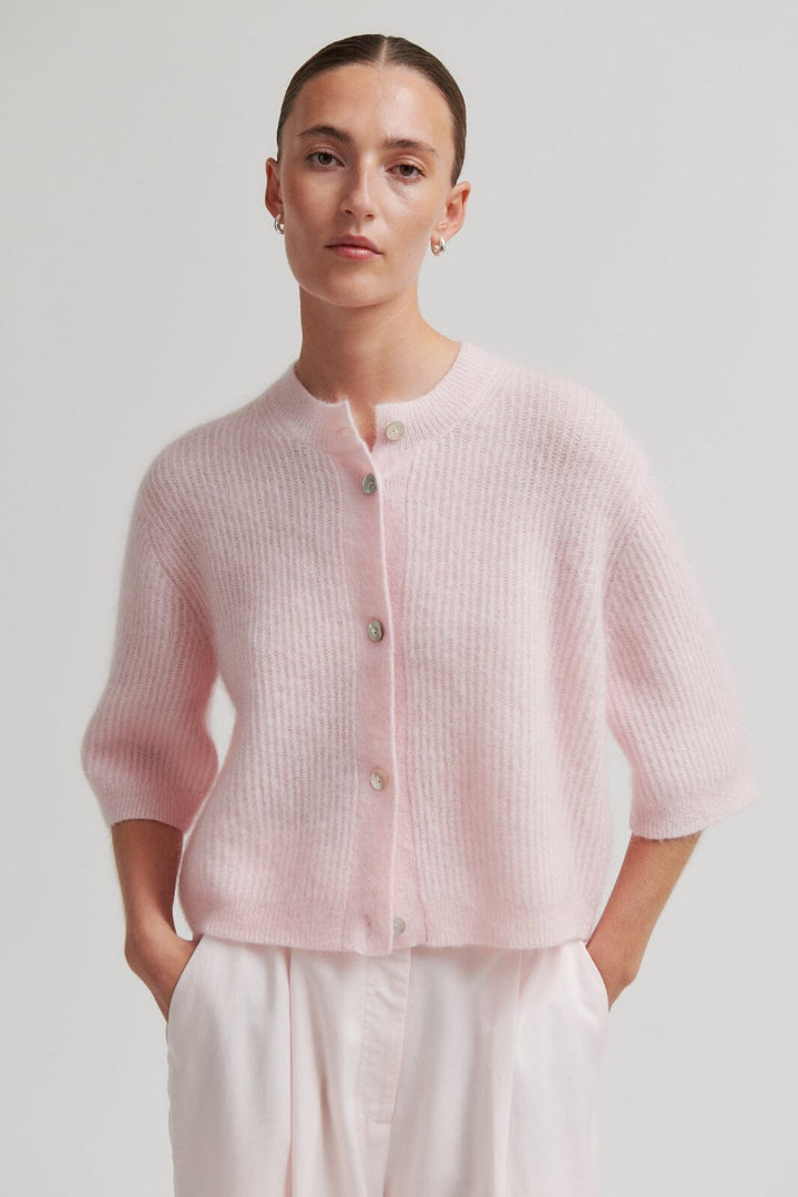 Second Female - Andrea Knit Rib Cardigan 58367 - 9413 Crystal Pink Cardigans 