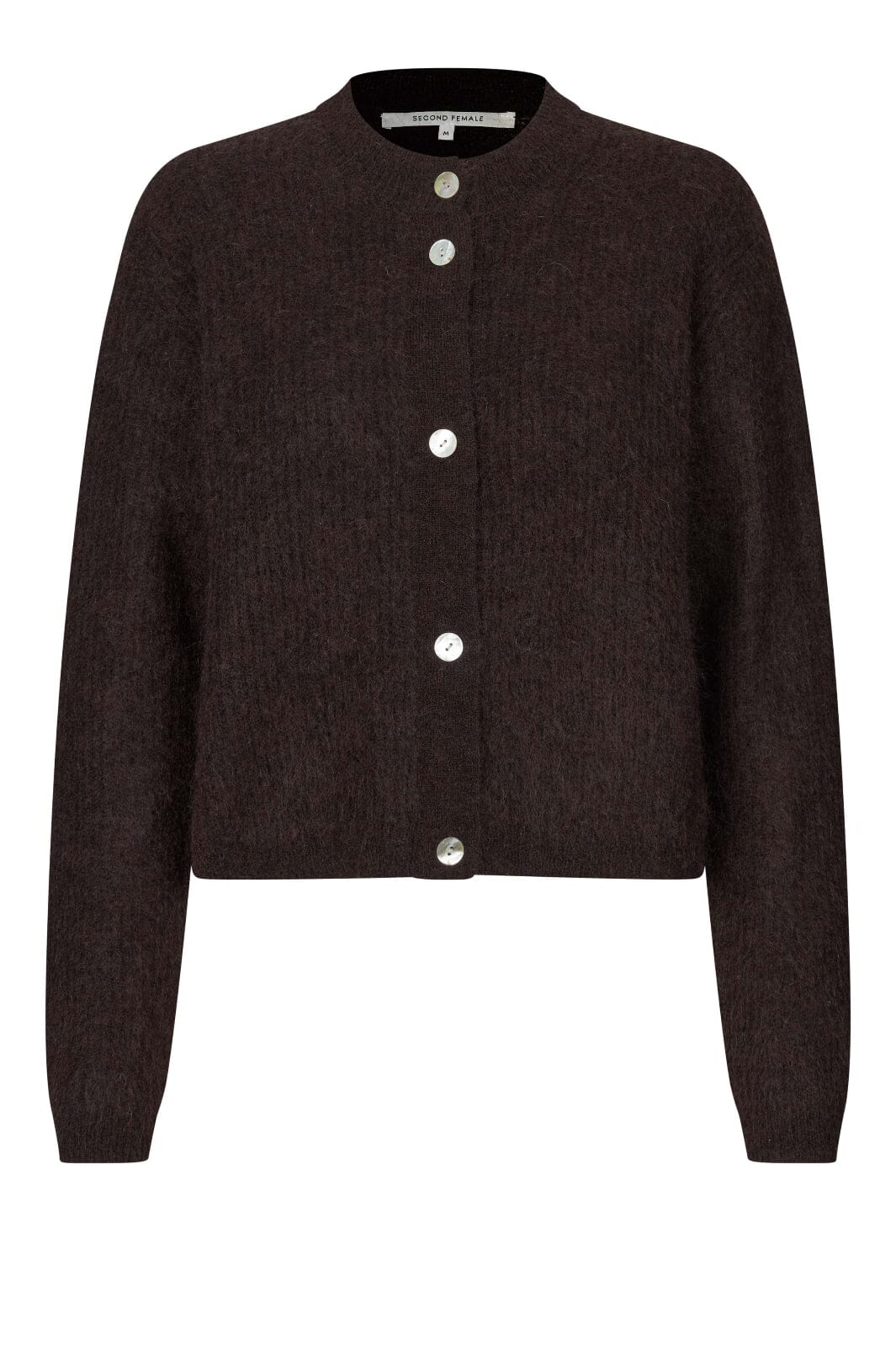 Second Female - Andrea Knit Rib LS Cardigan 60126 - 6156 Demitasse Cardigans 
