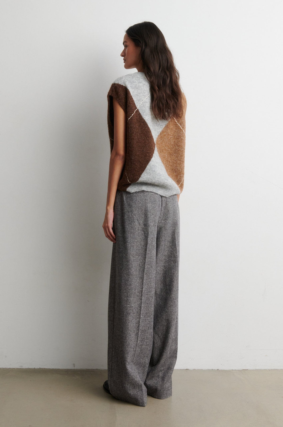 Second Female - Forca Knit Vest 61048 - 7001 Light Grey Melange Veste 