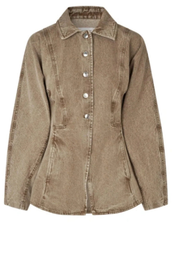 Second Female - Isana Fitted Denim Jacket 61291 - 6016 Camel Jakker 