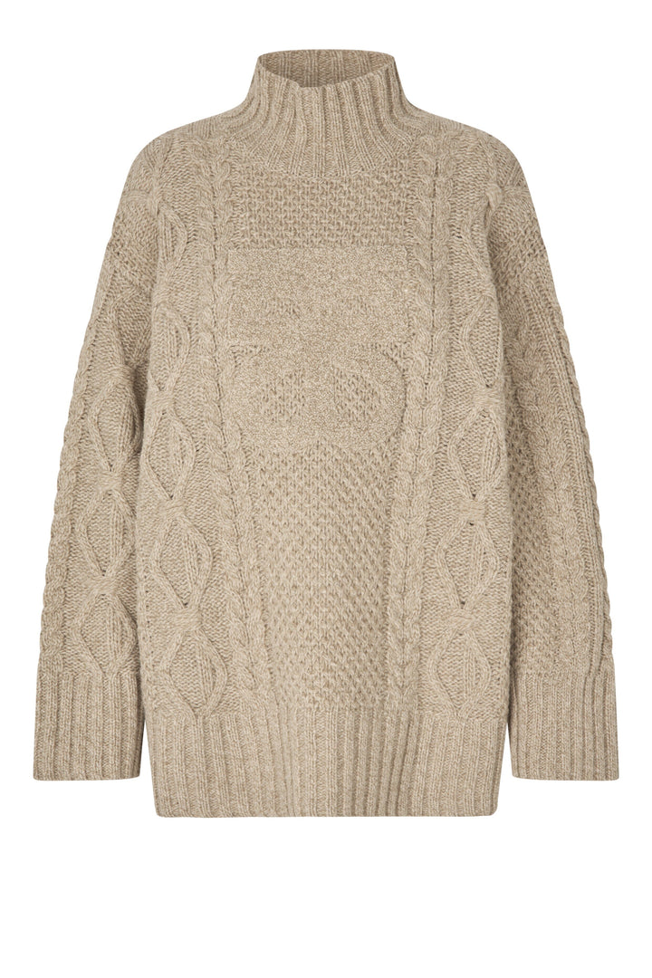 Second Female - Janne Knit T-Neck 61044 - 6007 Camel melange Strikbluser 