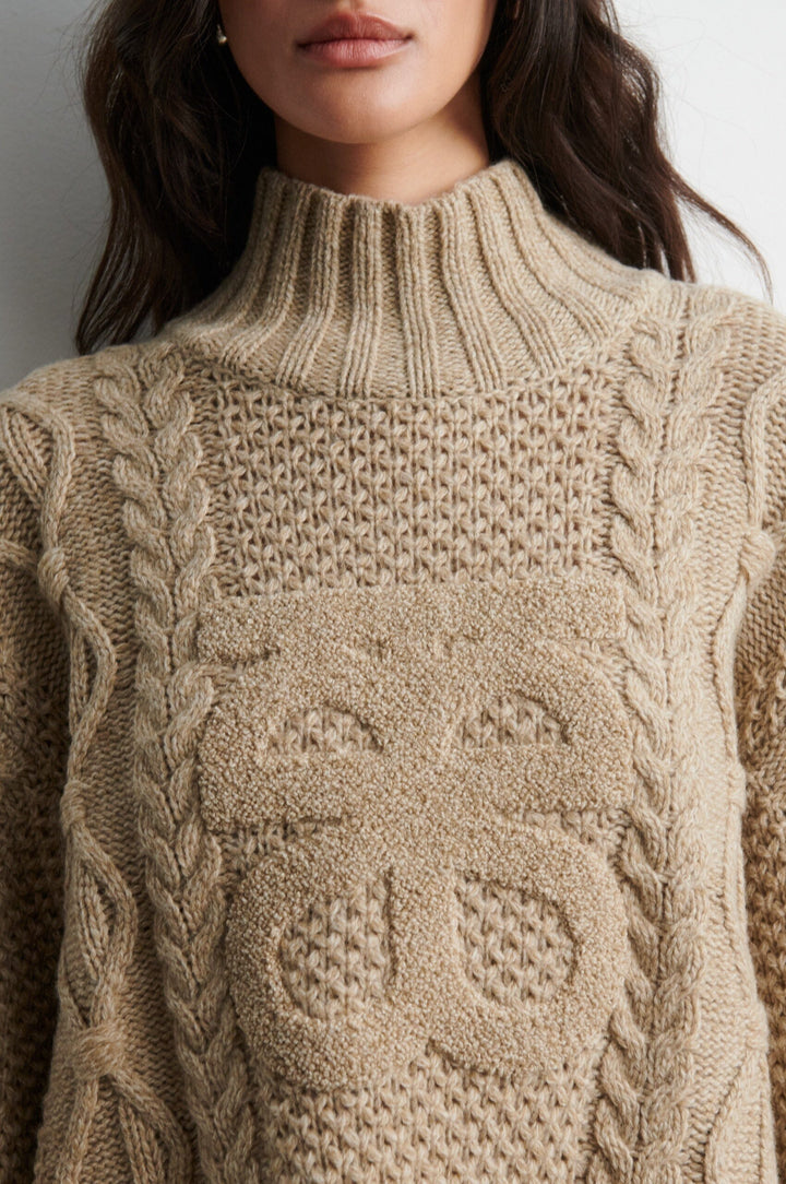 Second Female - Janne Knit T-Neck 61044 - 6007 Camel melange Strikbluser 