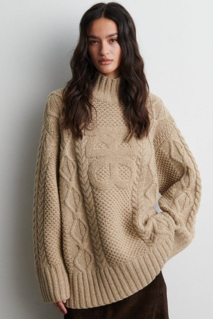 Second Female - Janne Knit T-Neck 61044 - 6007 Camel melange Strikbluser 