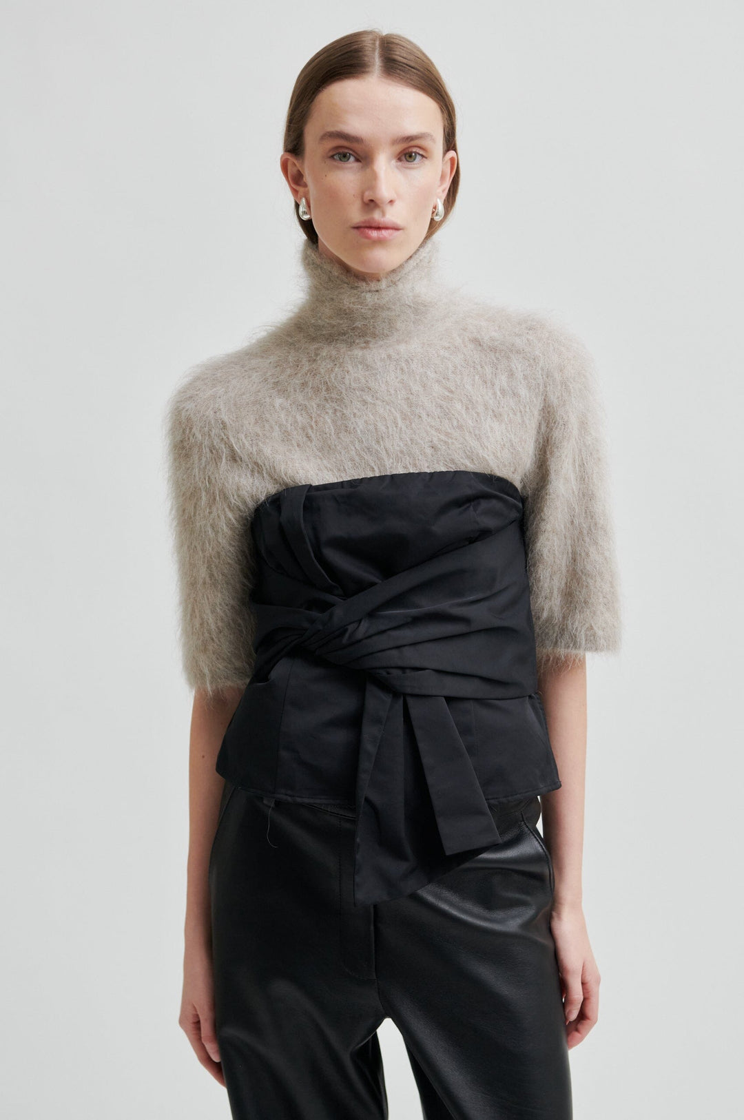 Second Female - Karla Knit SS 59913 - 1043 Pumice Stone Strikbluser 