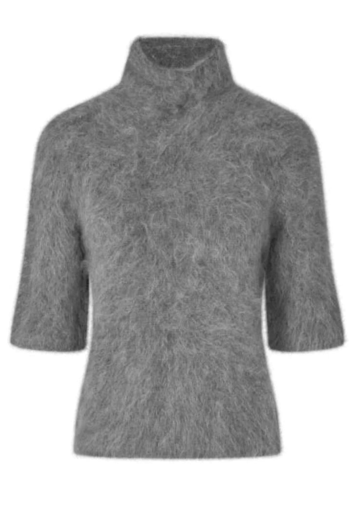 Second Female - Karla Knit SS 59913 - 7003 Dark grey melange Strikbluser 
