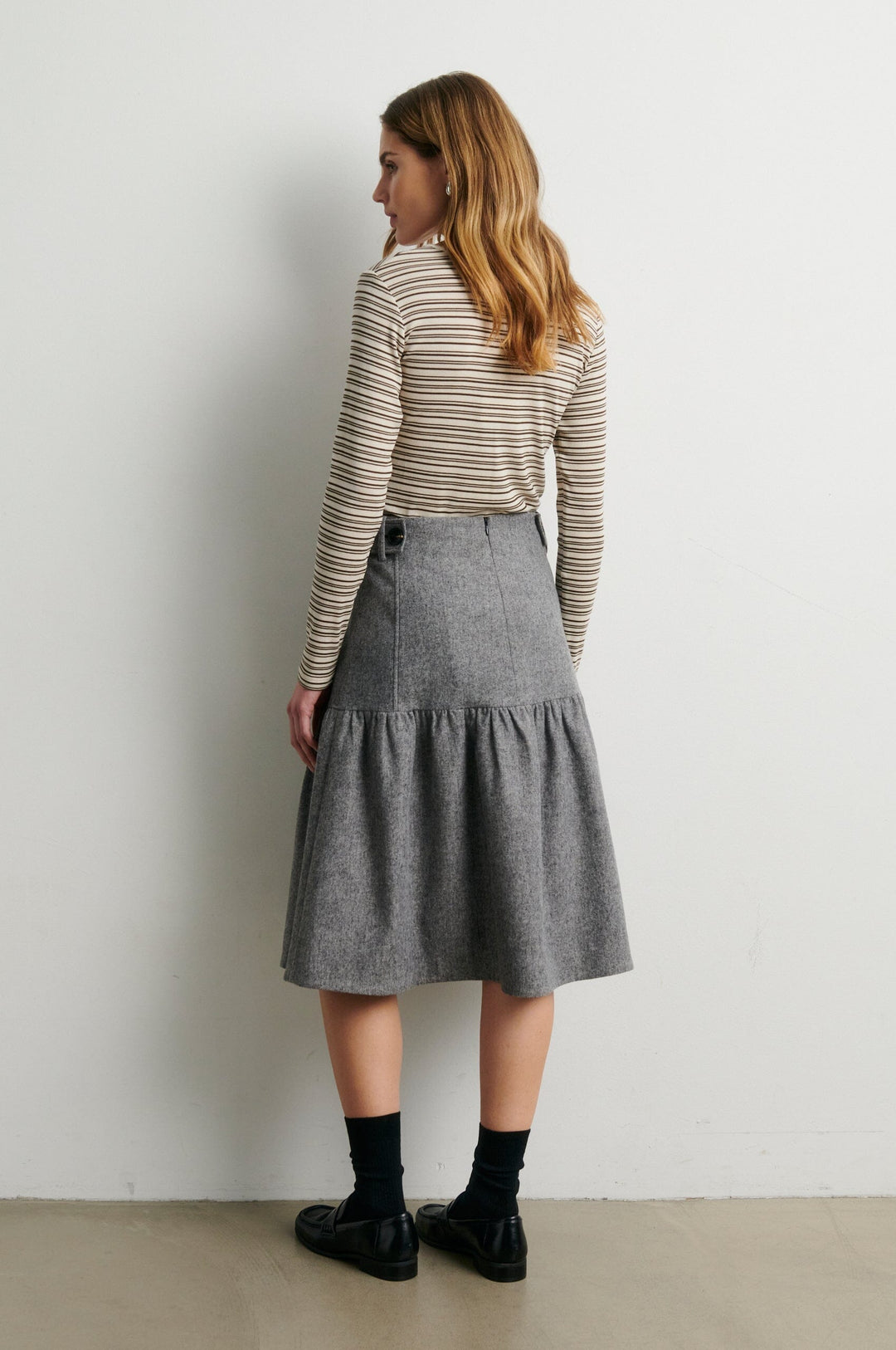Second Female - Lydney Skirt 60968 - 7002 Grey Melange Nederdele 