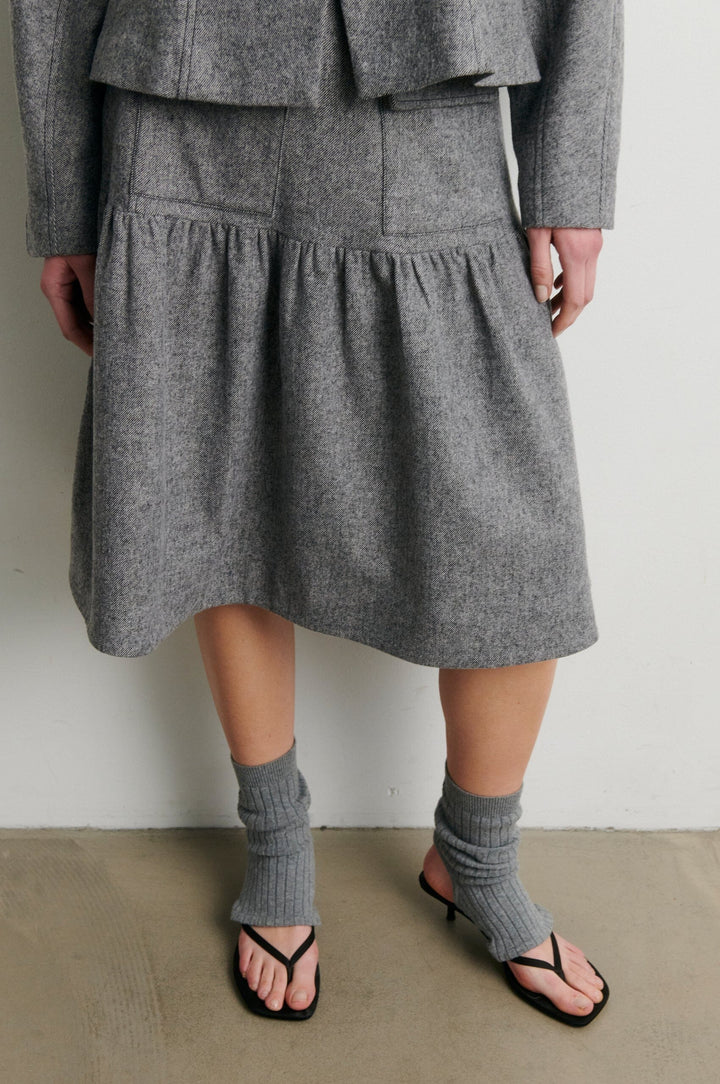 Second Female - Lydney Skirt 60968 - 7002 Grey Melange Nederdele 