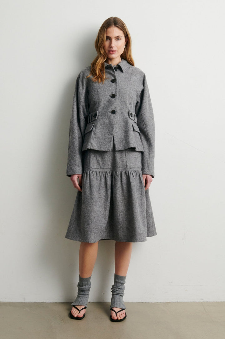 Second Female - Lydney Skirt 60968 - 7002 Grey Melange Nederdele 