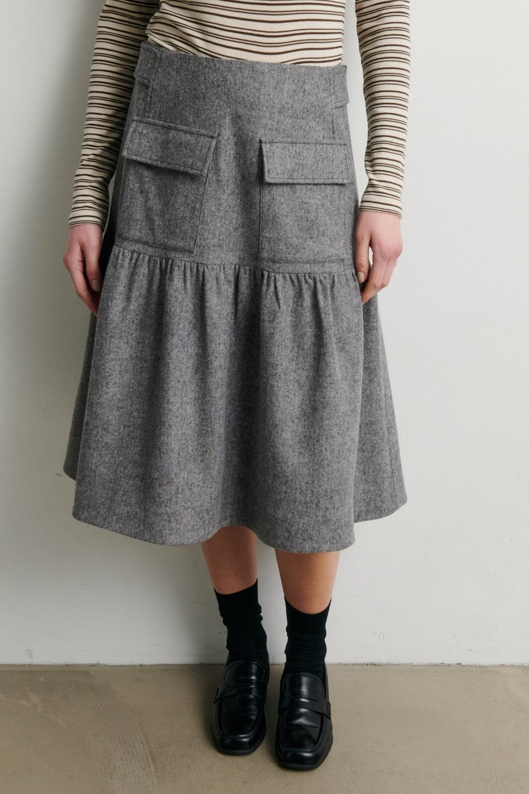 Second Female - Lydney Skirt 60968 - 7002 Grey Melange Nederdele 