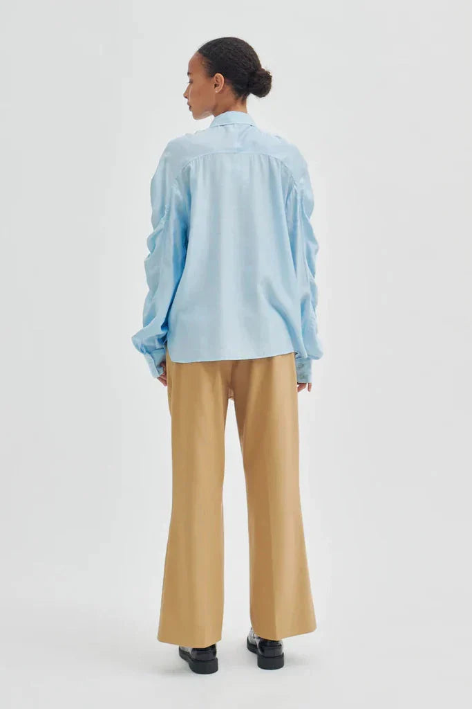 Second Female - Masman Sculptured Shirt - Blue Bluser 