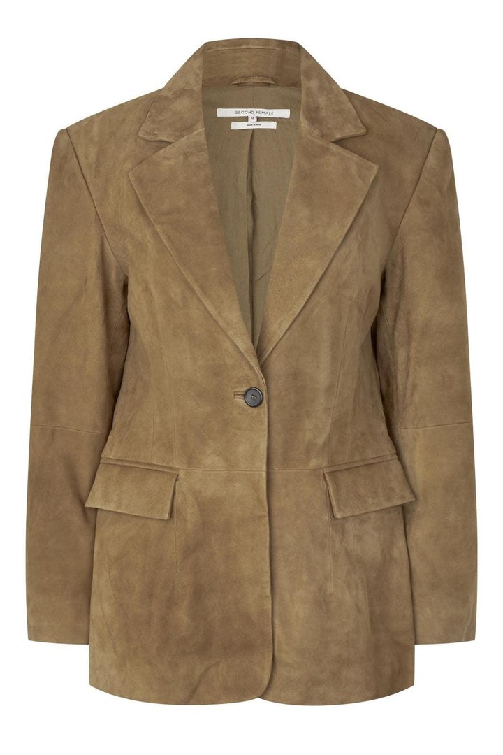 Second Female - Suellen Fitted Suede Blazer 60521 - 6152 Petrified Oak Blazere 