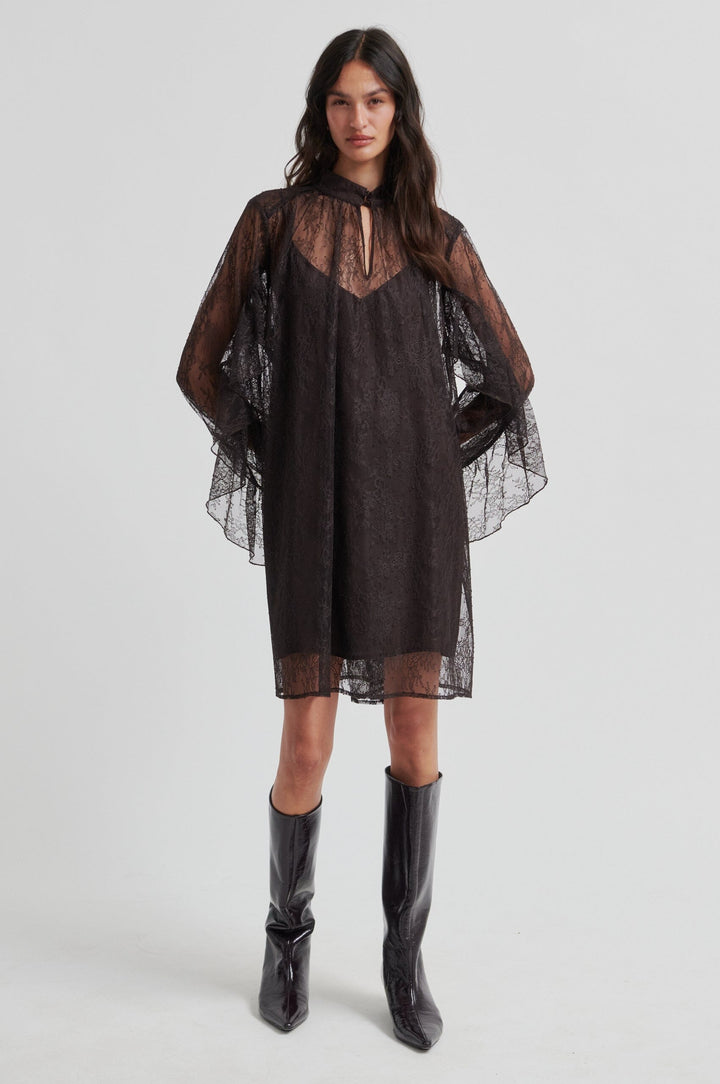 Second Female - Sybell Lace Dress 60508 - 6150 Chocolate Torte Kjoler 