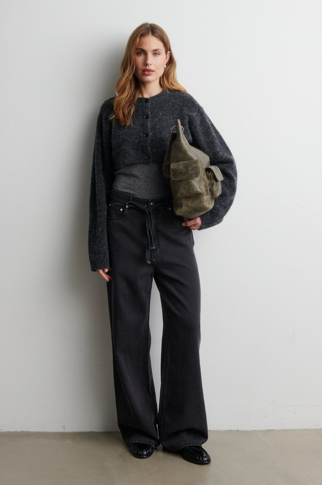 Second Female - Varano Knit Bolero 61138 - 7003 Dark grey melange Cardigans 