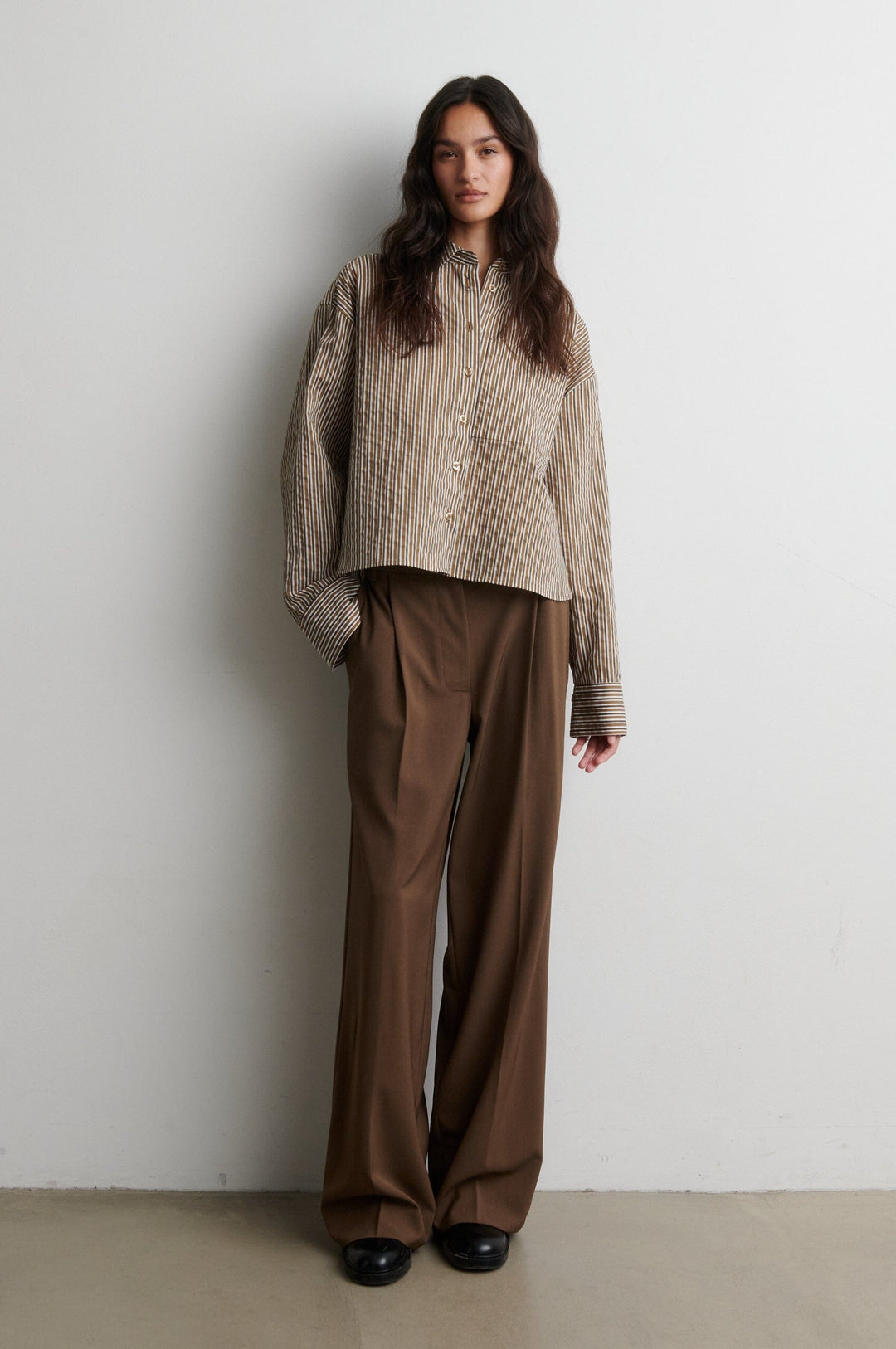 Second Female - Vena Cropped Shirt 61126 - 6016 Camel Skjorter 