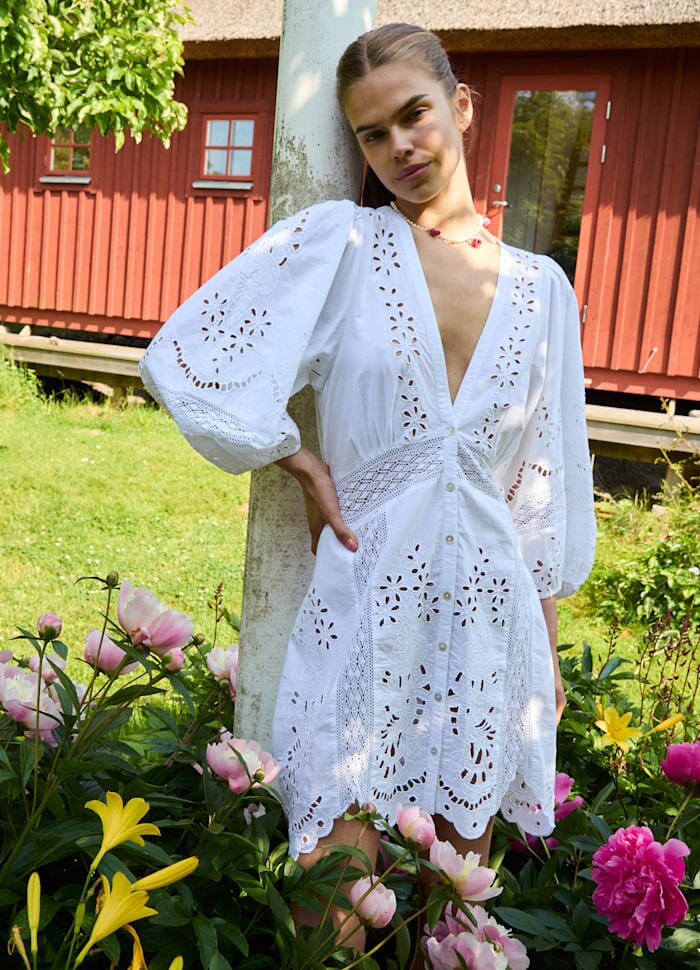 Sissel Edelbo - Mila Short Dress SE 1824 - Ecru Kjoler 