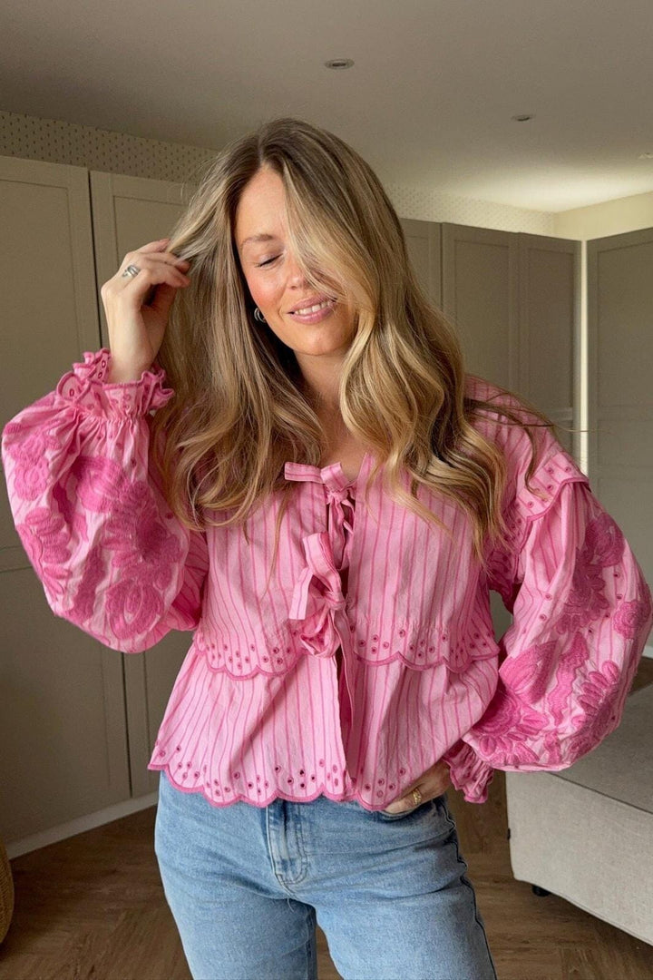 Sissel Edelbo x Molly&My - Martha Top SE 972.5 - Printed Stripes Bluser 