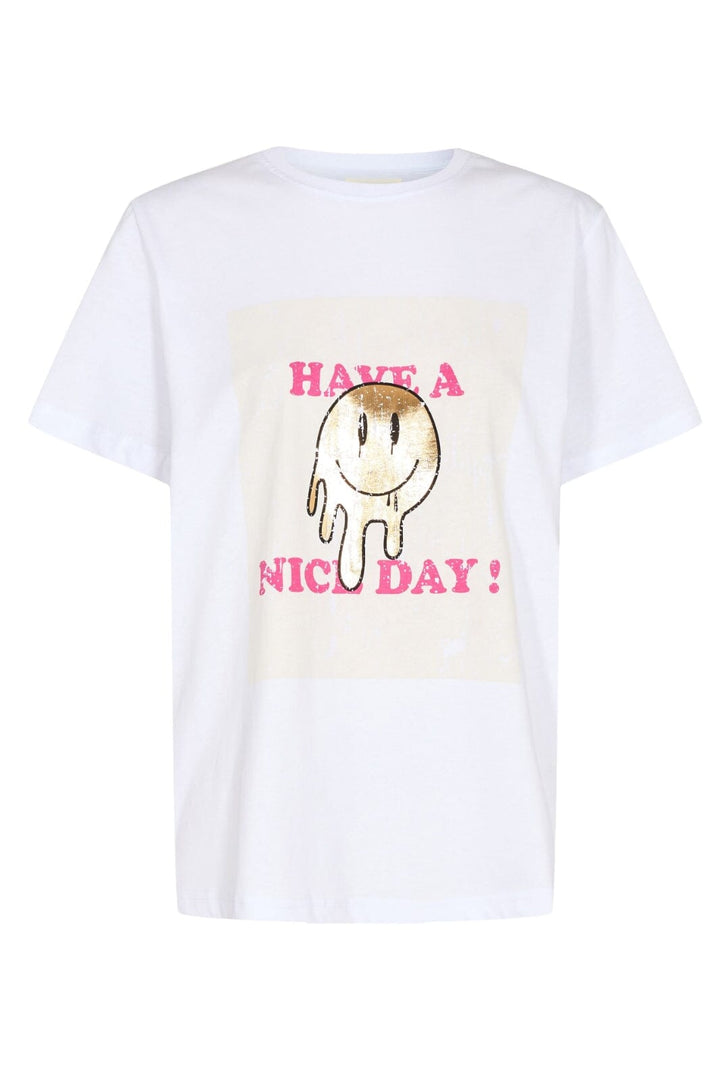 Sofie Schnoor - S231293 T-Shirt - White w pink T-shirts 