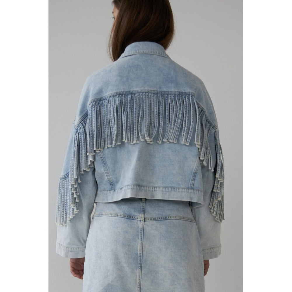 Stella Nova - Denim Jacket With Fringes - 301 Soft Sky Jakker 