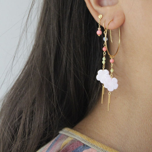 Stine A - Cherry Blossom Hoop Earring - Single - 1425-02-S Øreringe 