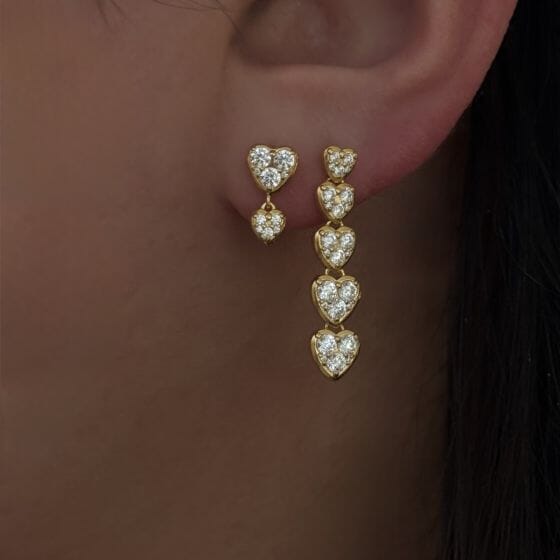 Stine A - J'Adore Two Petit Hearts Earring - Single - 1424-02-S Øreringe 