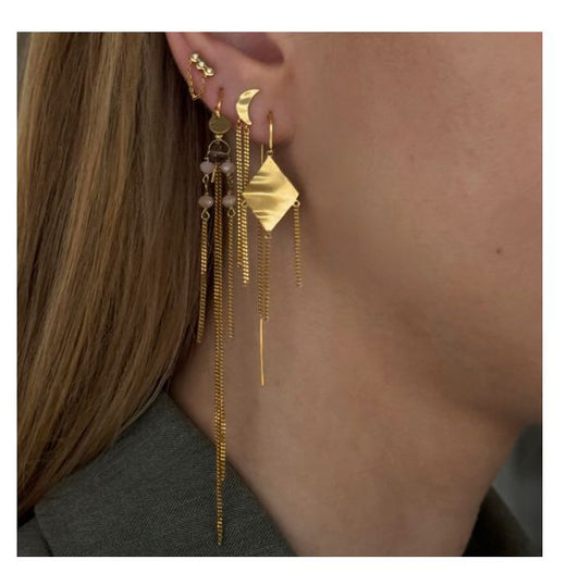 Stine A - Windy Viola With Chains Earring - 1417-02-S Øreringe 