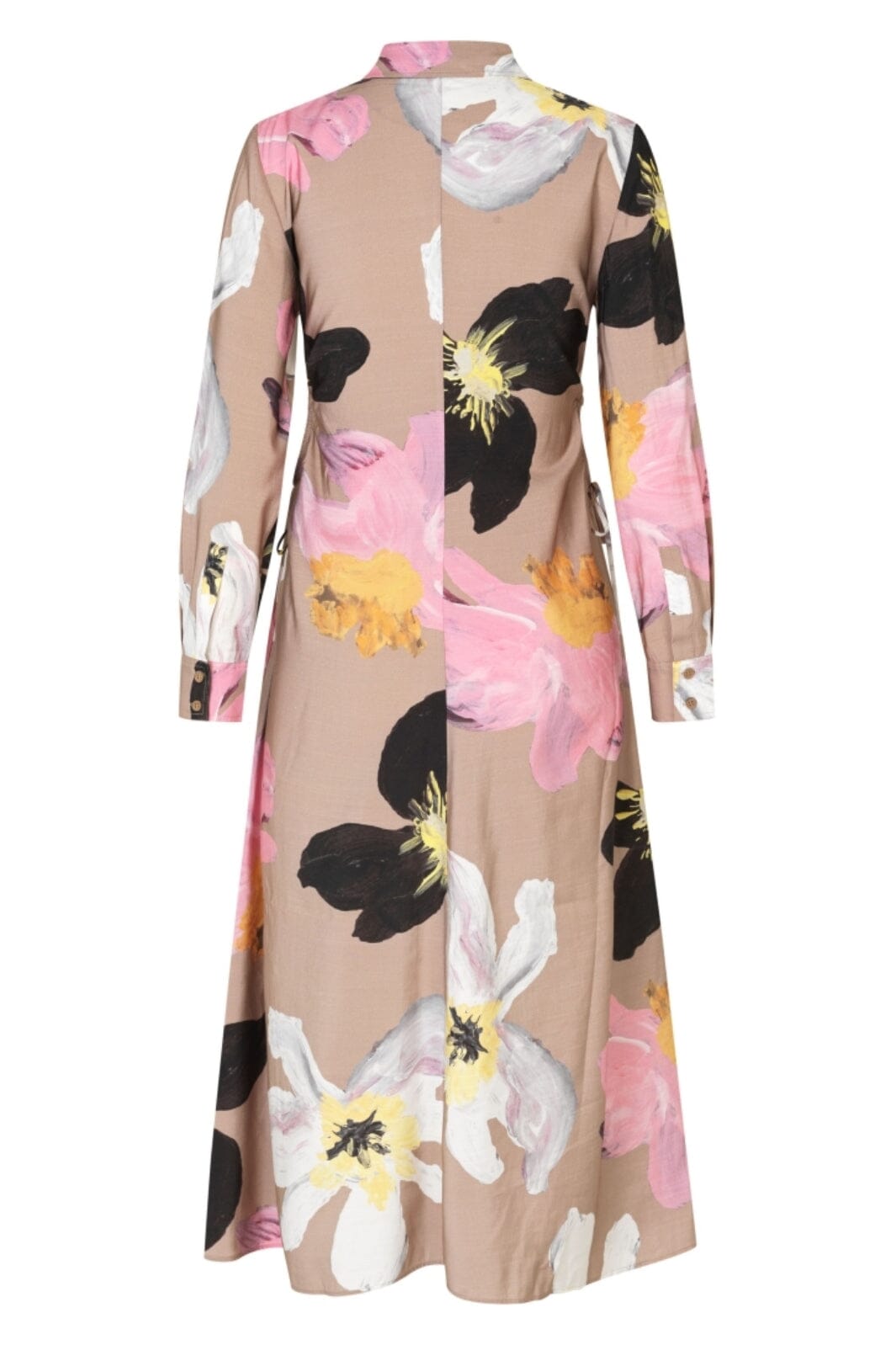 Stine Goya - 2070 Light Fluid Ecovero, Waist Gather Shirt Midi Dresssg-pf25-d146-2070 - Wild Flowers