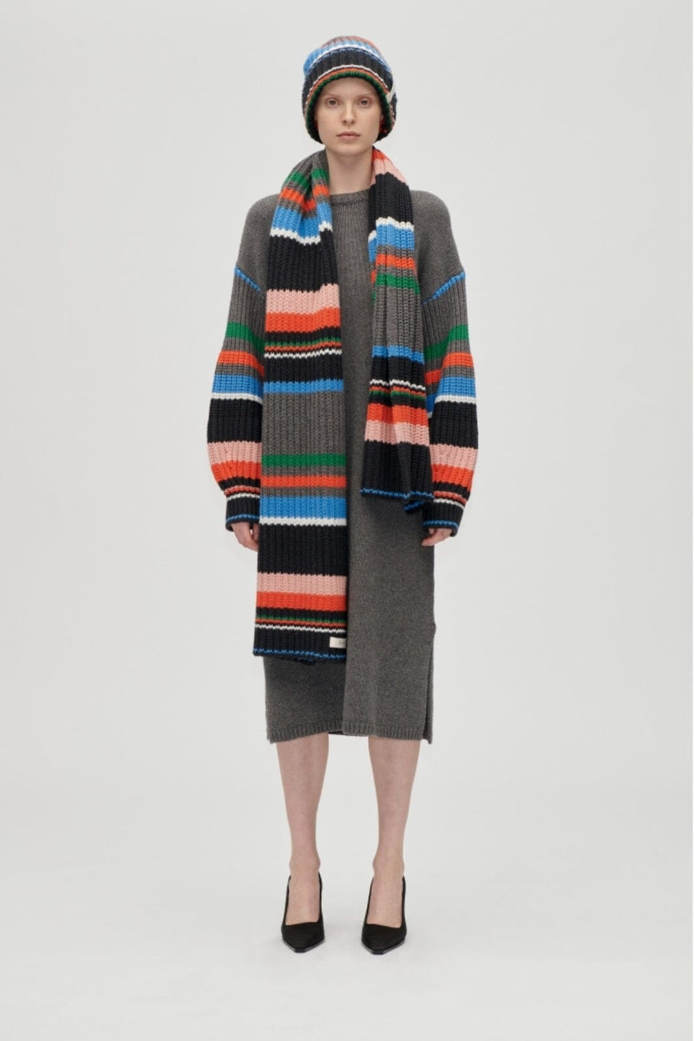 Stine Goya - 2421 Chunky Cotton Wool, Chunky Scarfsg-aw25-a042-2421 - Chunky Stripes