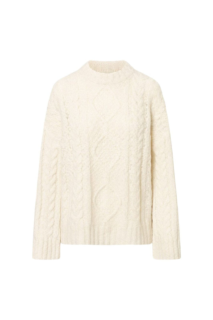 Twist & Tango - Carole Cable-Knit Sweater 910403 - Off White Strikbluser 
