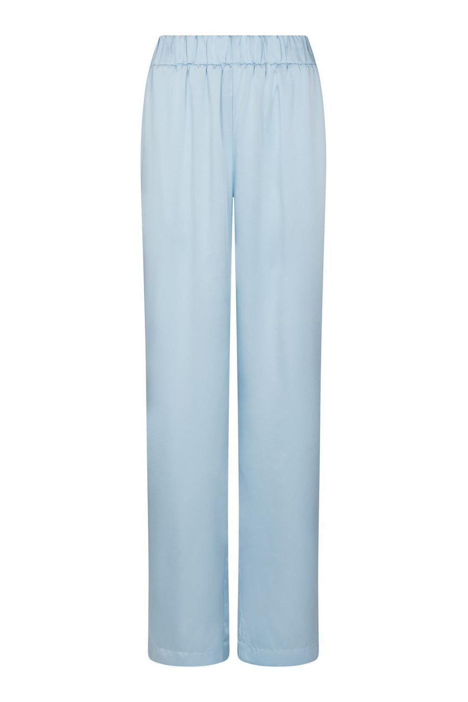 Valentin Studio - Comfy Solid Satin Pants 168094 - 145 - Light Blue Bukser 
