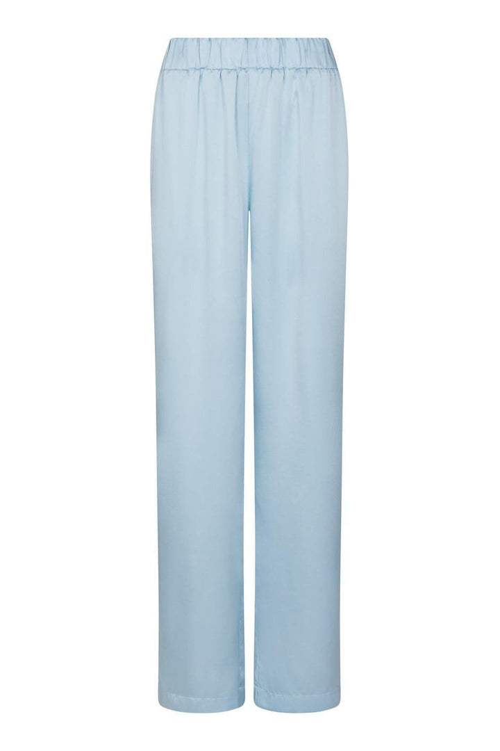 Valentin Studio - Comfy Solid Satin Pants 168094 - 145 - Light Blue Bukser 