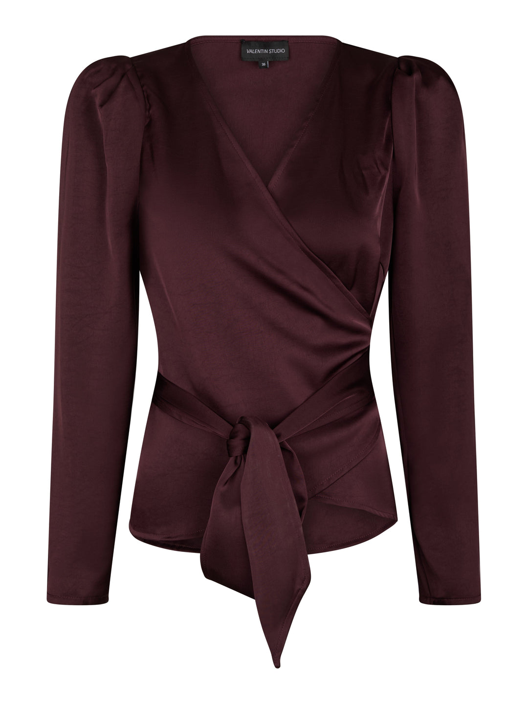 Valentin Studio - Josie Blouse Heavy Satin - Burgundy Bluser 