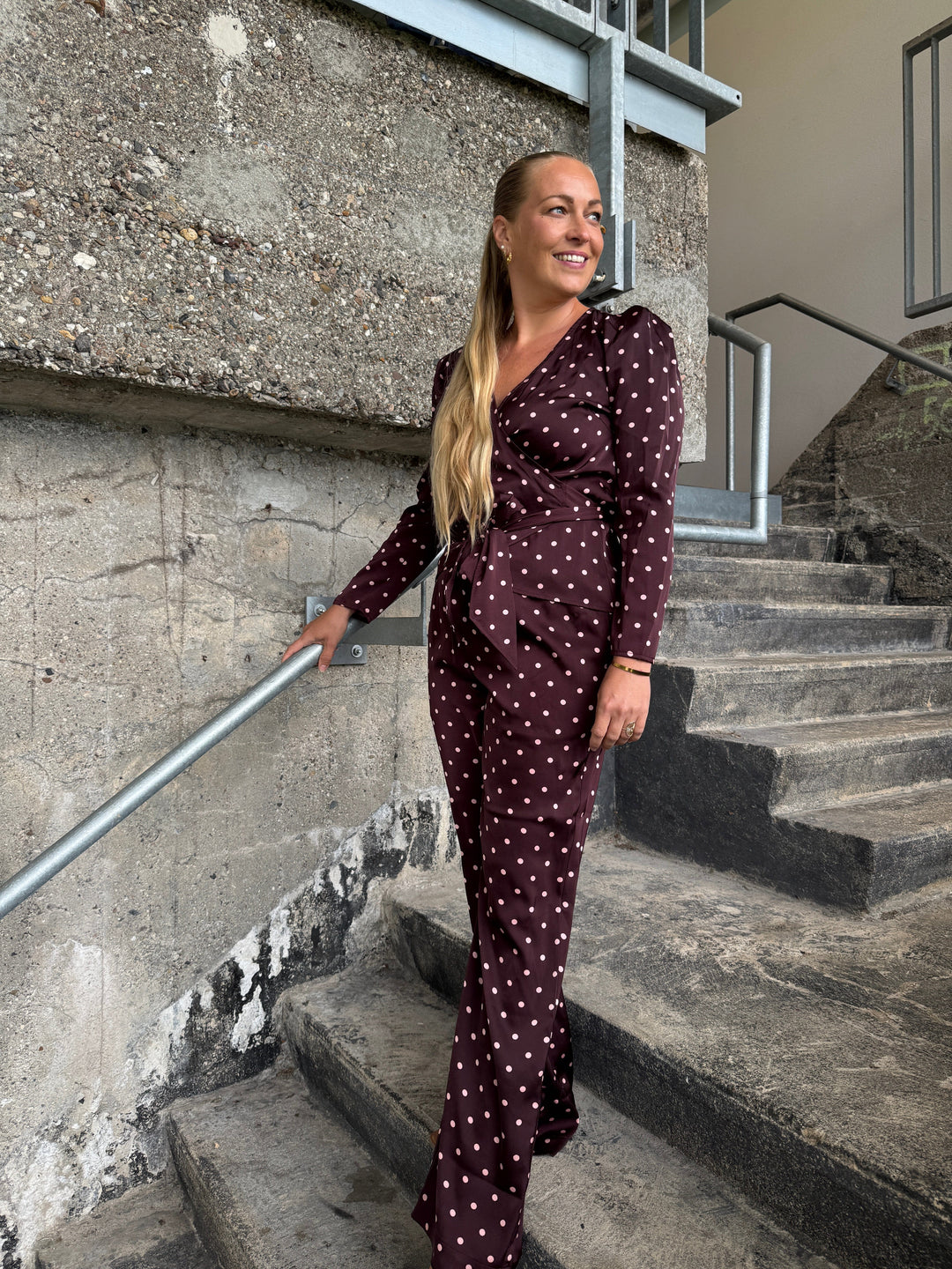 Valentin Studio - Josie Dot Blouse 167301 - 162 - Bordeaux Bluser 
