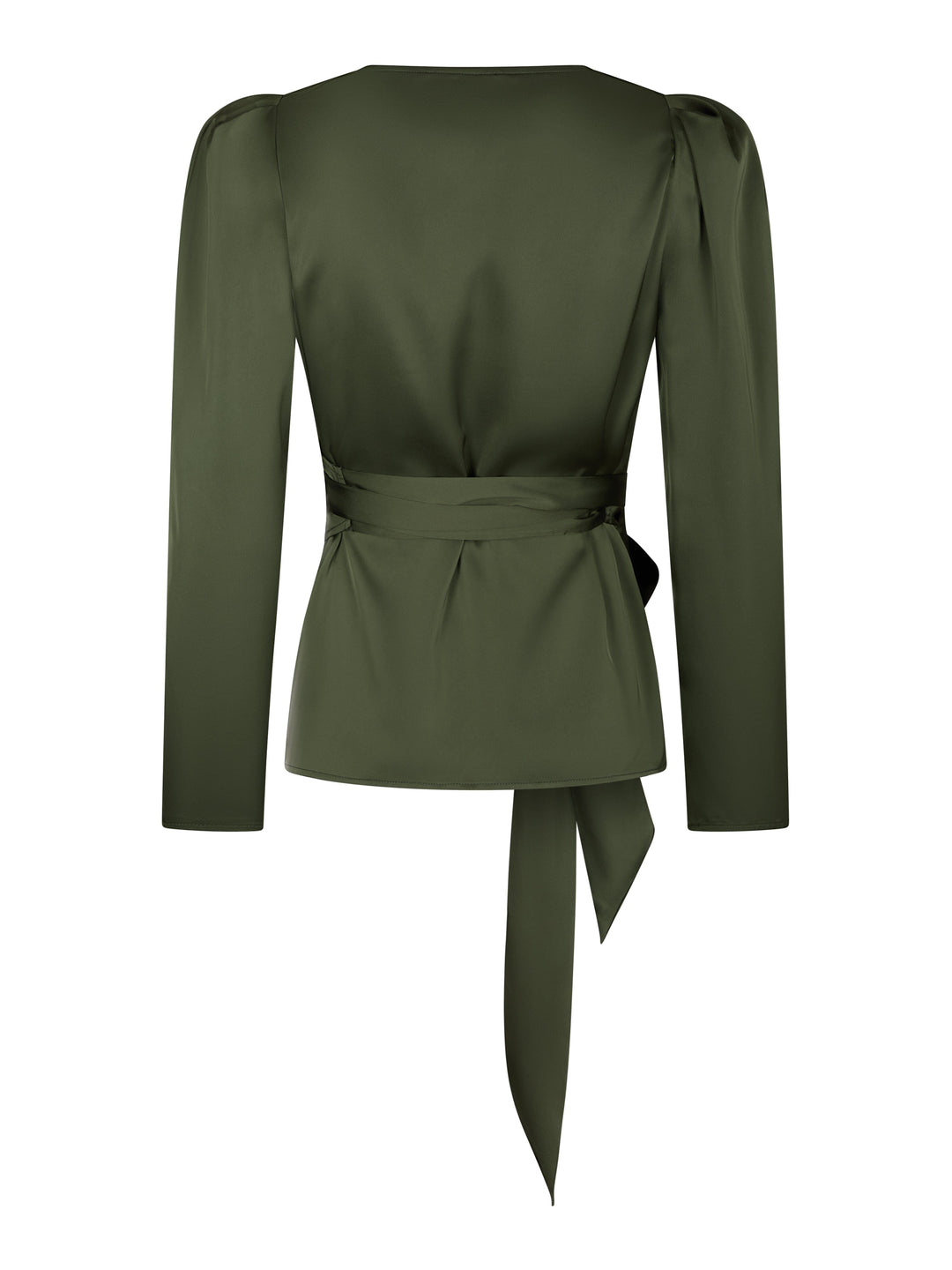 Valentin Studio - Josie Solid Satin Blouse 167298 - 437 - Dark Army Bluser 