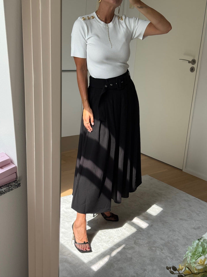 Valentin Studio - Pleated Skirt - Black Nederdele 