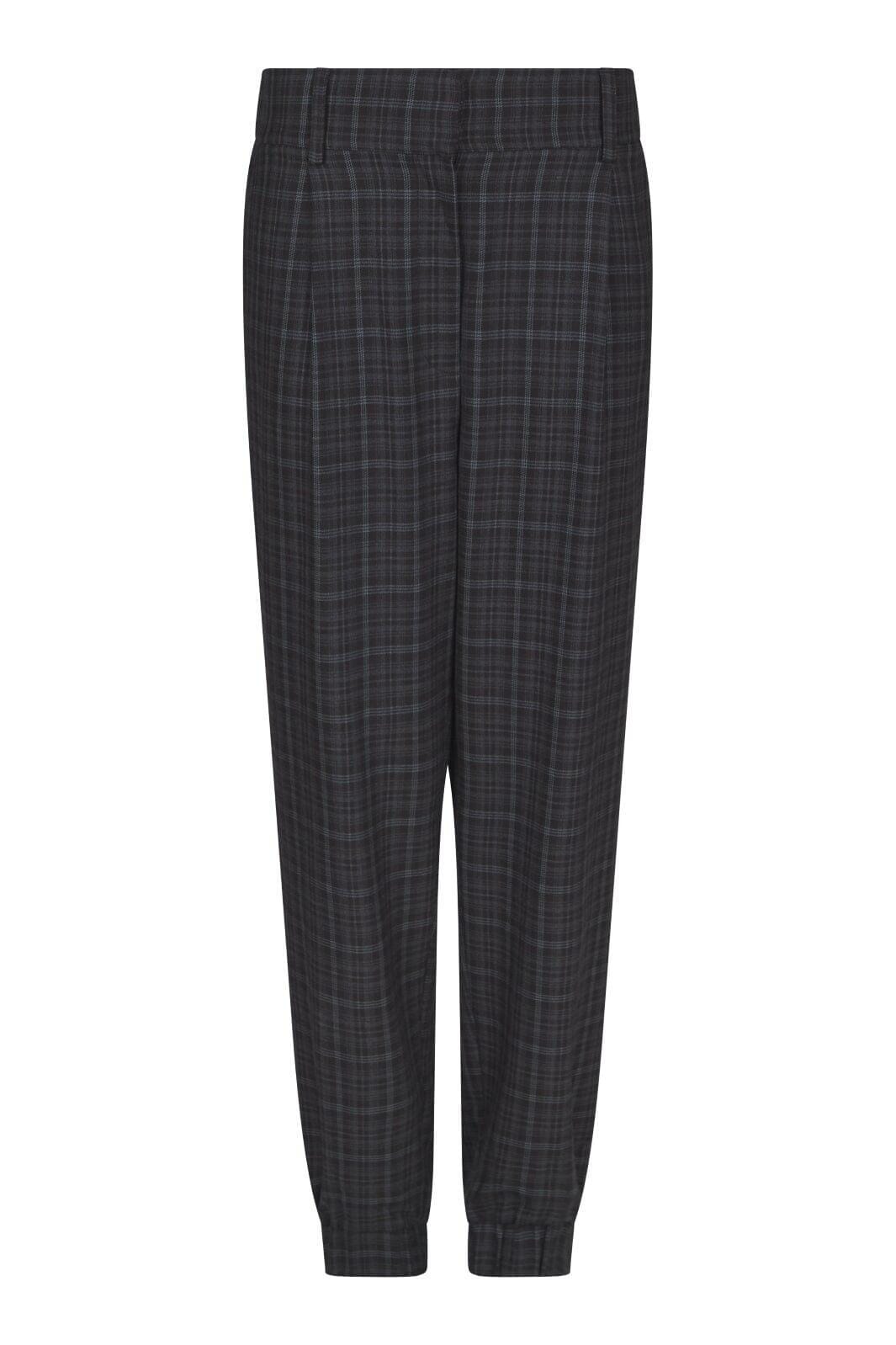 Valentin Studio - Pretty Check Pants 169426 - 104 - Dark Grey Bukser 