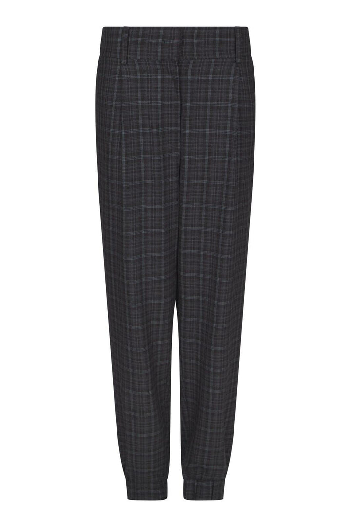Valentin Studio - Pretty Check Pants 169426 - 104 - Dark Grey Bukser 
