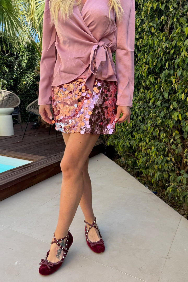 Valentin Studio - Shimmer Skirt CH165970B - Pink Nederdele 