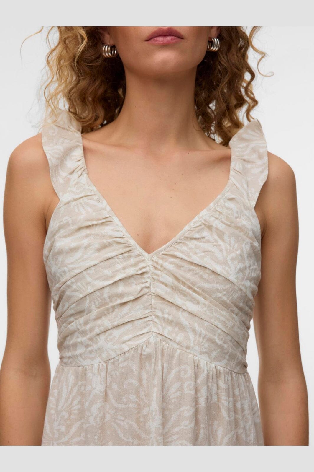 Vero Moda - Vmdicthe Sl Frill Ankle Dress - 4979094 Pumice Stone Ally