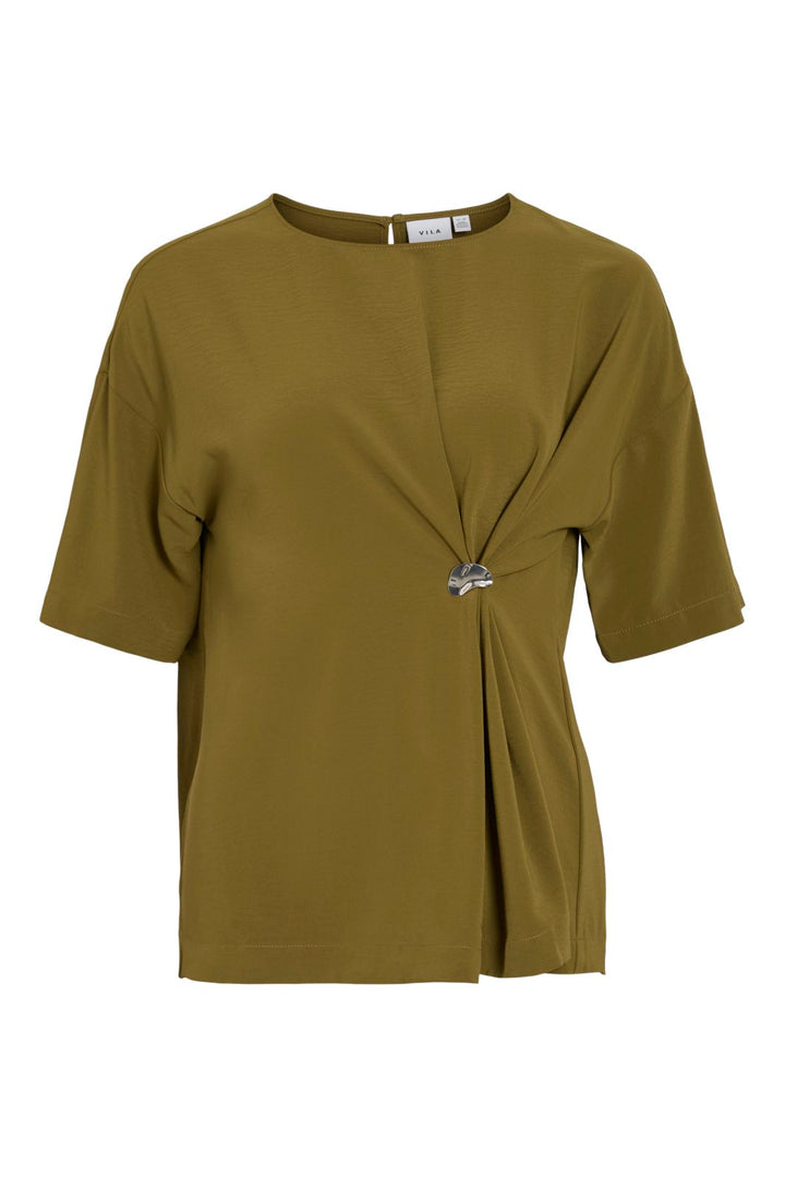 Vila - Vicaroline 2/4 O-Neck Top - 5036888 Fir Green