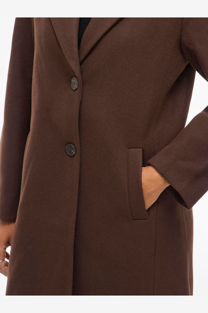 Vila - Viclaudia Button Coat - 4912896 Coffee Bean