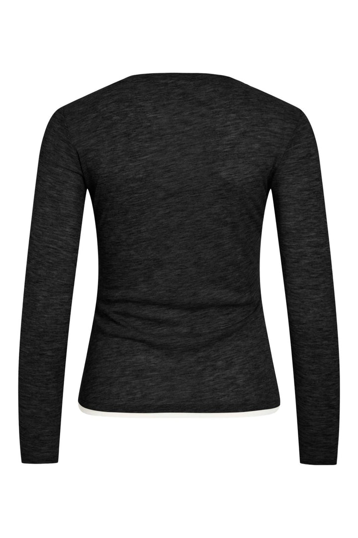 Vila - Vielianne O-Neck L/S Top - 5210552 Black Beauty Snow White