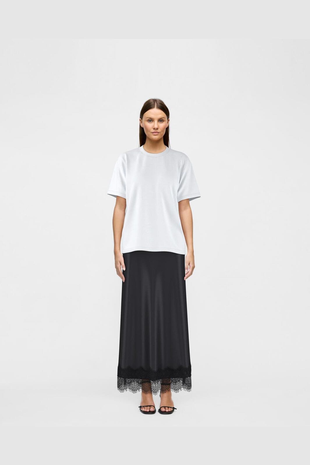 Vila - Viellette Ankle Lace Skirt - 5074773 Black Beauty