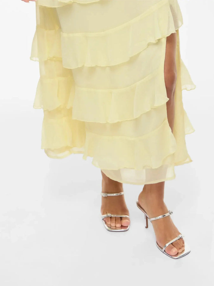 Vila - Viluna Strap Ankle Dress Noos/Dc - 5005151 Pastel Yellow Kjoler 