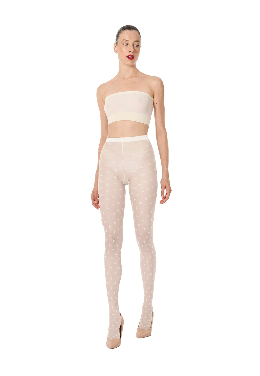 Wolford - Daisy Tights 17667 - 9383 White/white Strømpebukser 