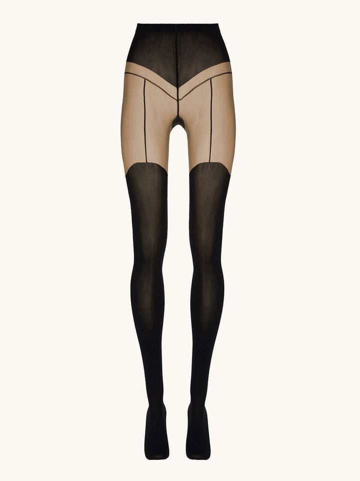 Wolford - Garter Belt Tights17630 - 9180 Black/black Strømpebukser 