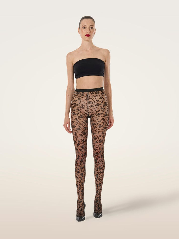 Wolford - Rose Tights17680 - 9952 Umber/black Strømpebukser 
