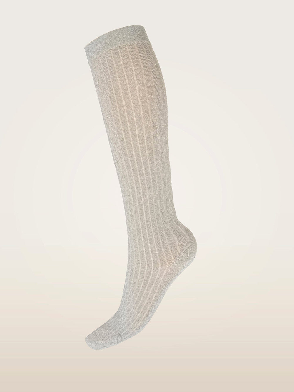 Wolford - Shimmer Rib Knee-highs34427 - 8283 Buttercream/silver Strømper 